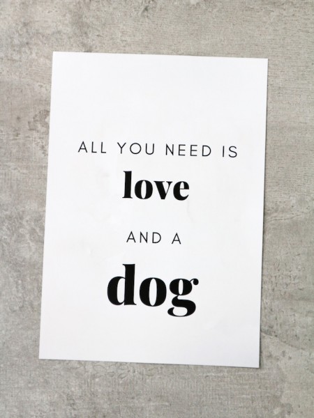 Poster *All you need is love and a dog*